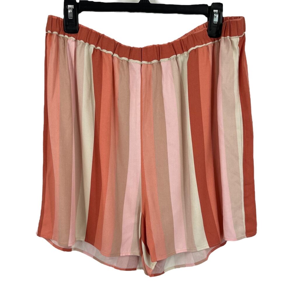 Caslon shorts striped pull on viscose size Large L